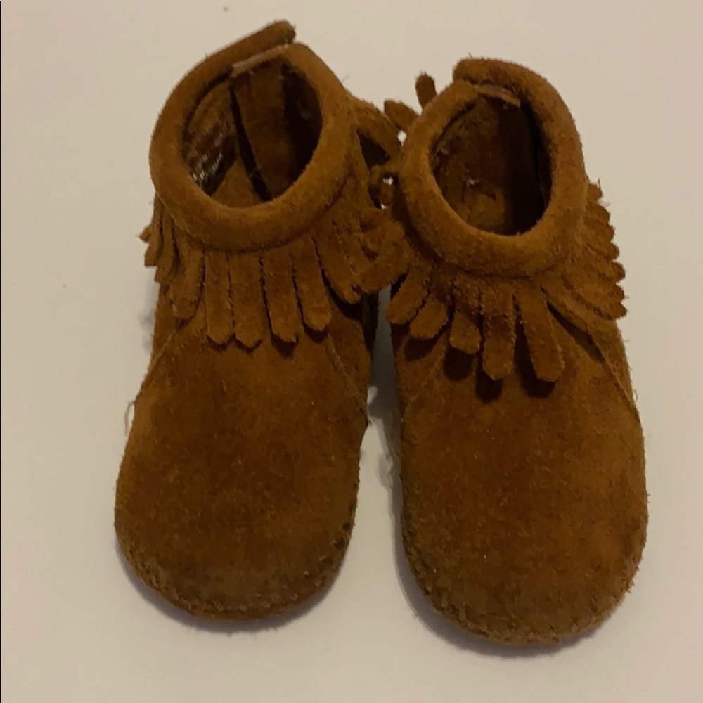 Baby Minnetonka moccasins with fringe